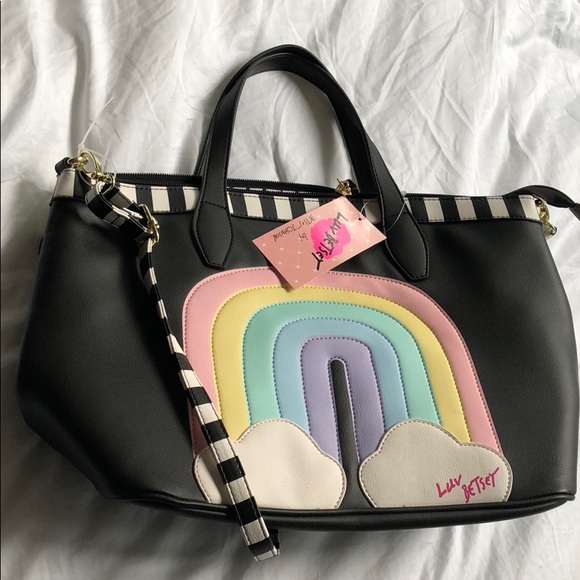 betsey johnson rainbow bag